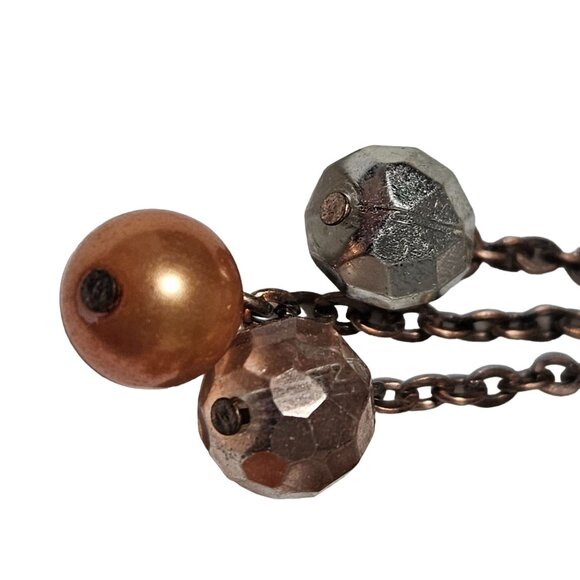 Elegant Vintage Brown Multi Gem Dangle Drop Earrings Retro 60s Fashion Jewelry - Picture 2 of 3